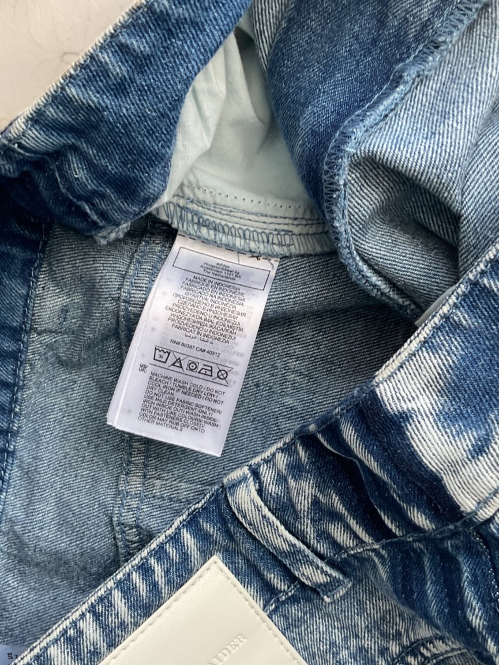 Adidas Kseniaschnaider Light Blue Denim Skirt Size M - Picture 2 of 7